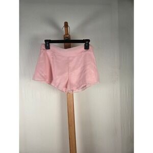 Pink Chiffon Layered Shorts Side Button Detail Pastel Size Small